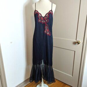 Vintage Lingerie Gown Mermaid Lace Old Hollywood Rockabilly Pin Up Chiffon Dress